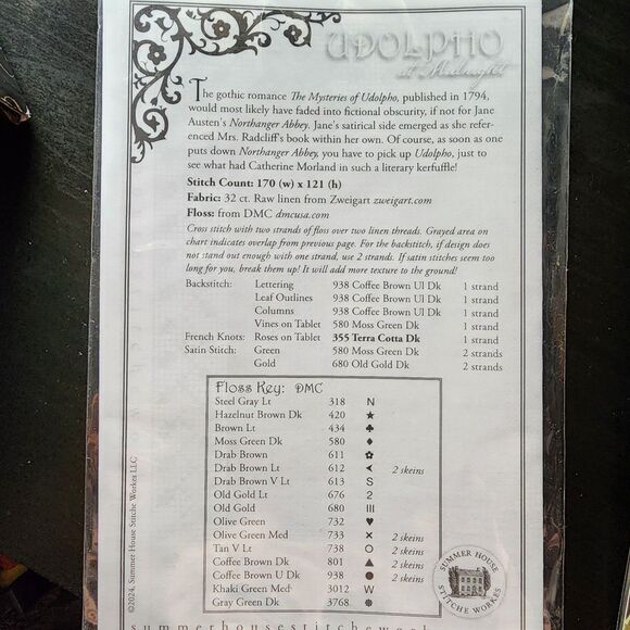 BNS Cross Stitch Sub Box Gothic Romance/Nature Elements Pattern Needle Minder - Picture 5 of 9